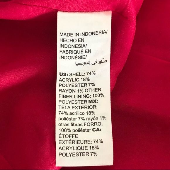 White House Black Market Tweed Moto Blazer Jacket • Pink / Reds • Sz 6 • EUC - Picture 13 of 13